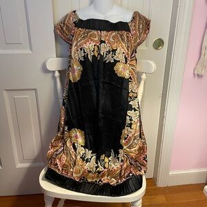 Black and Floral Dress with Small Sleeves